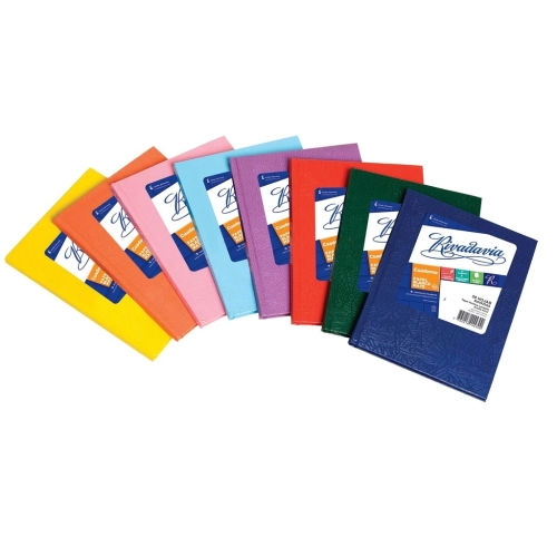 CUADERNO RIVADAVIA x98h. CUADRICULADO TAPA DURA ROJO / VERDE