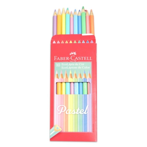LAPICES DE COLORES FABER-CASTELL ECOLAPIZ PASTEL x10
