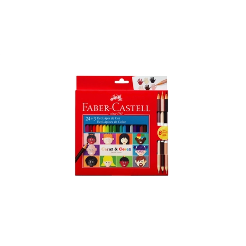 LAPICES DE COLORES FABER CASTELL CARAS y COLORES x24 +3 BICOLOR