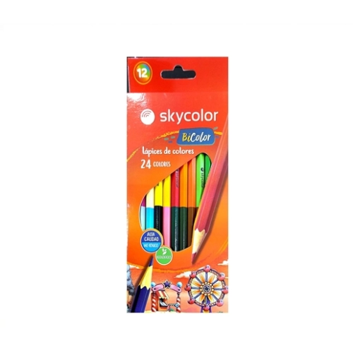 LAPICES DE COLORES SKYCOLOR BICOLOR x12