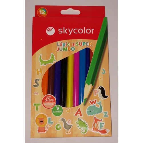 LAPICES DE COLORES SKYCOLOR SUPER JUMBO x12