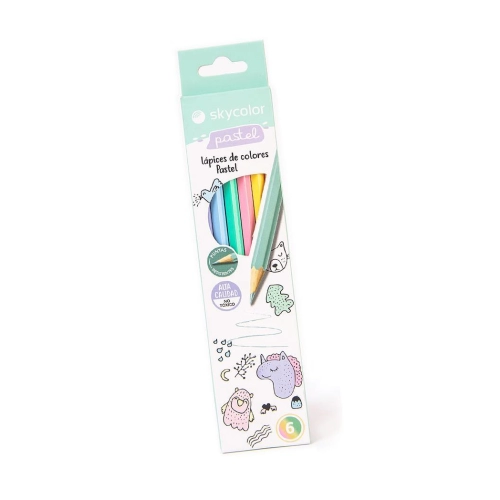 LAPICES DE COLORES SKYCOLOR PASTEL x6