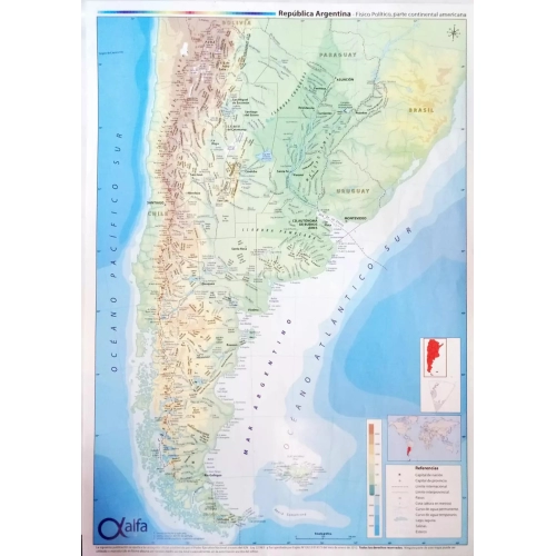 MAPA ALFA N*6 FISICO POLITICO CONTINENTE AMERICANO