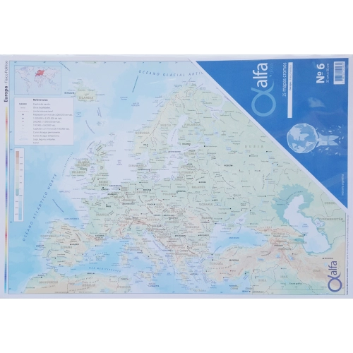 MAPA ALFA N*6 FISICO POLITICO CONTINENTE AMERICANO
