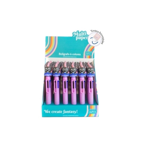 BOLIGRAFO BORRABLE 6 COLORES CUTE CAT