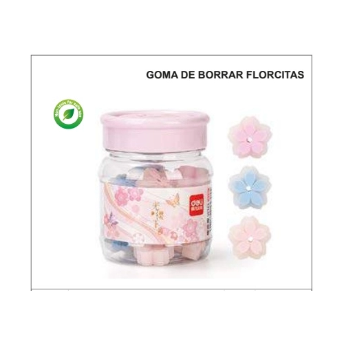 GOMA DE BORRAR FLORCITAS POTE x24 SURTIDOS