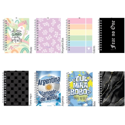 CUADERNO BE POSITIVE A5 (15 x 21) TAPA DURA x100h. RAYADO VARIOS