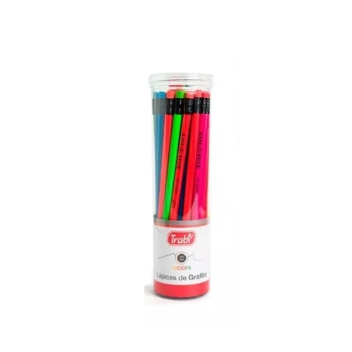 LAPIZ DE GRAFITO TRABI HB FLUO TUBO x36u.