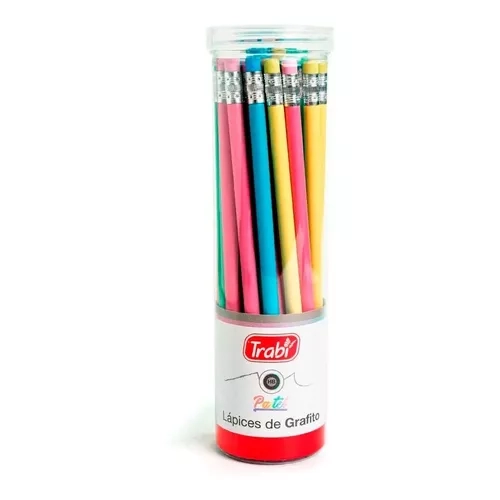 LAPIZ DE GRAFITO TRABI HB PASTEL TUBO x36u.