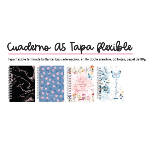 CUADERNO PUNTO CERO A5 (15 x 21) TAPA FLEXIBLE x50h. RAYADO