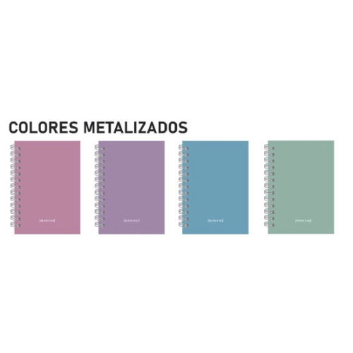 CUADERNO BE POSITIVE A5 (15 x 21) TAPA DURA x100h. RAYADO METALIZADO