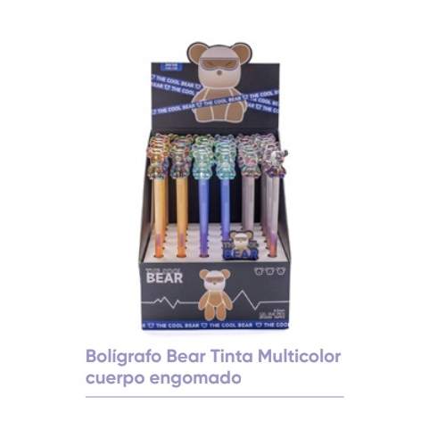 BOLIGRAFO BEAR CUERPO ENGOMADO TINTA MULTICOLOR 450