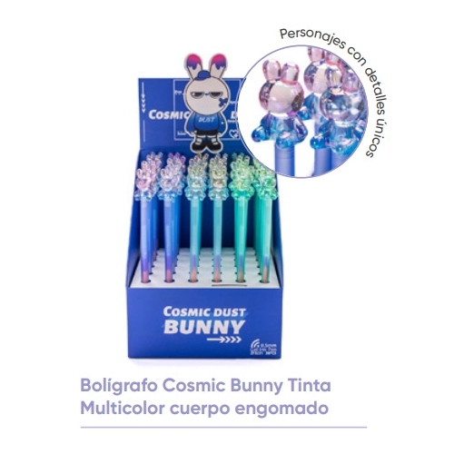 BOLIGRAFO COSMIC BUNNY ENGOMADO TINTA MULTICOLOR 451