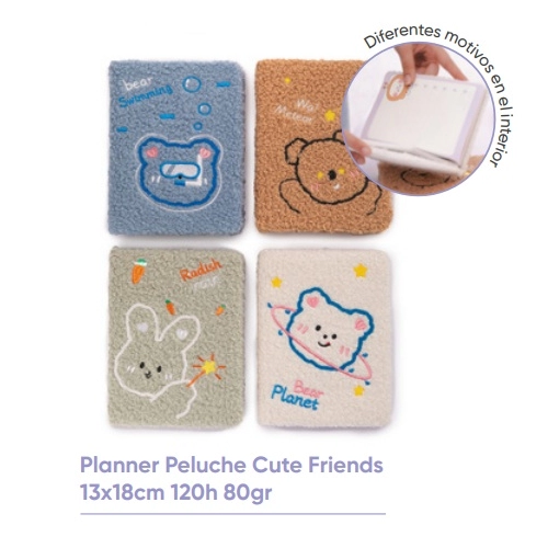 PLANNER PELUCHE CUTE FRIENDS 13x18cm.x120h.462