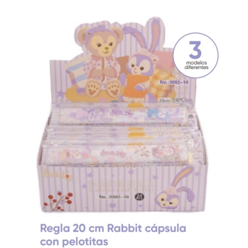 REGLA RABBIT CON PELOTITAS x20cm.399