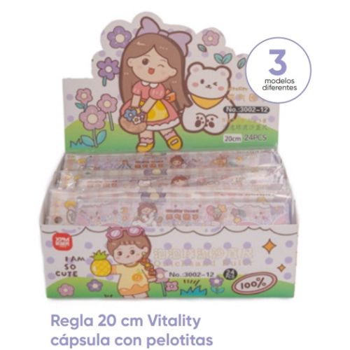 REGLA VITALITY CON PELOTITAS x20cm.400