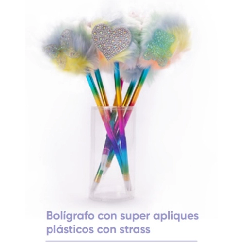 BOLIGRAFO CON SUPER APLIQUES PLASTICOS CON STRASS 416