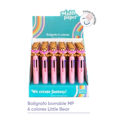 BOLIGRAFO BORRABLE 6 COLORES LITTLE BEAR 170