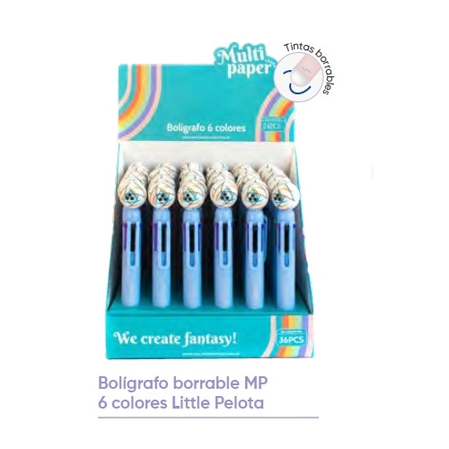 BOLIGRAFO BORRABLE 6 COLORES LITTLE PELOTA 171