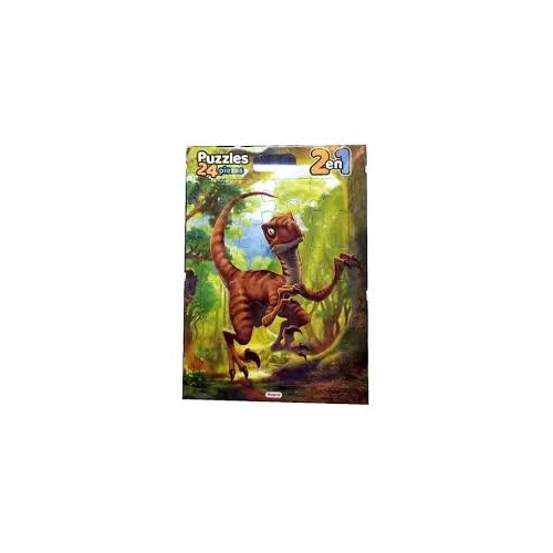 JUEGO CUBI PUZZLE x24 PIEZAS DINO 2en1