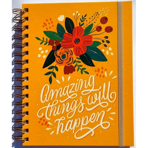 CUADERNOS A5 (14.8 x 21) TAPA DURA x120h. RAYADO CON ELASTICO GLOSS AMAZING THINGS