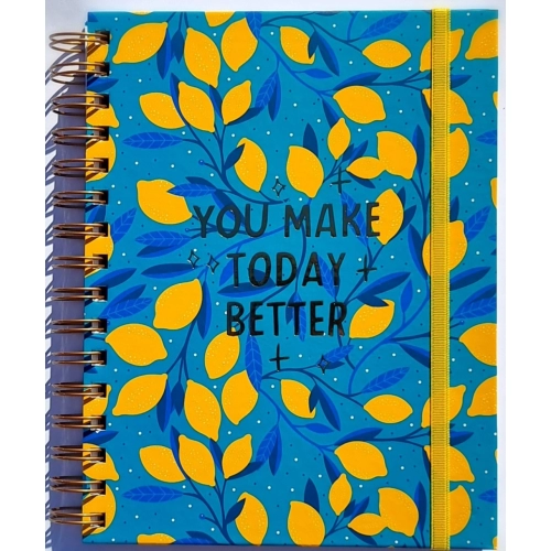 CUADERNO A5 (14.8 x 21) TAPA DURA x120h. RAYADO CON ELASTICO GLOSS YOU MAKE TODAY