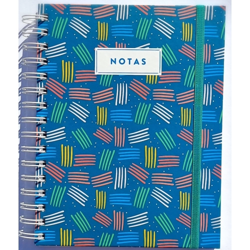 CUADERNO A5 (14.8 x 21) TAPA DURA x120h. RAYADO CON ELASTICO GLOSS NOTAS RAYAS
