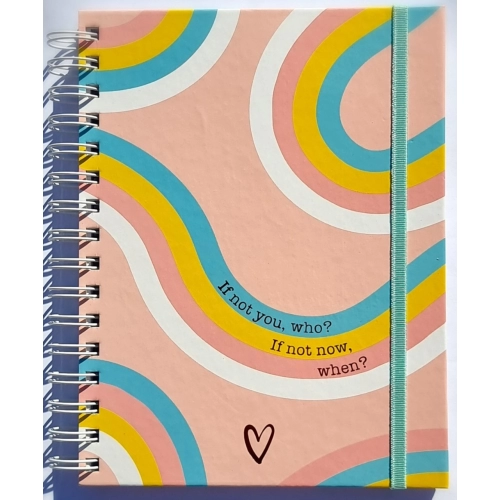 CUADERNO A5 (14.8 x 21) TAPA DURA x120h. RAYADO CON ELASTICO GLOSS IF NOT YOU WHO?