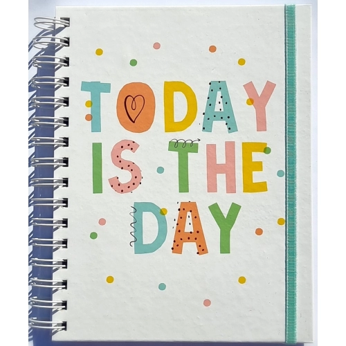 CUADERNO A5 (14.8 x 21) TAPA DURA x120h. RAYADO GLOSS TODAY IS THE DAY