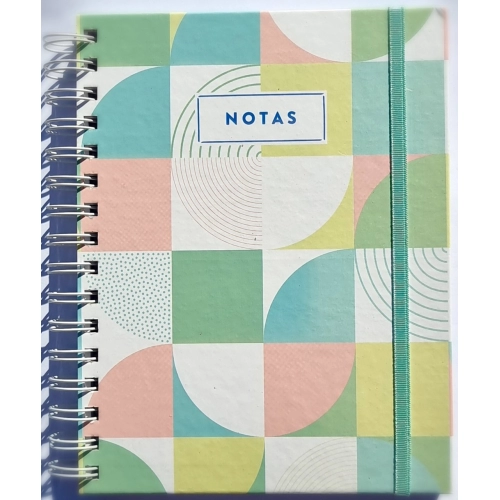 CUADERNO A5 (14.8 x 21) TAPA DURA x120h. RAYADO CON ELASTICO GLOSS NOTAS PASTEL