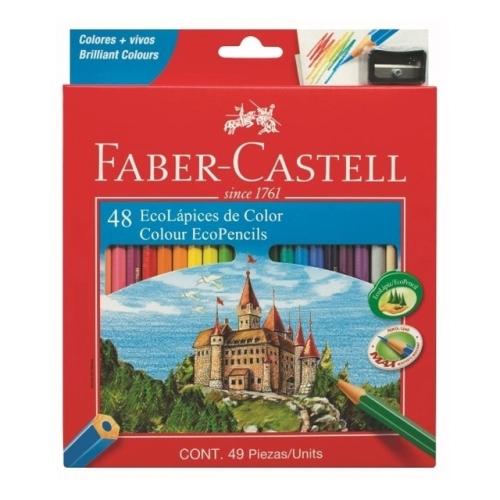 LAPICES DE COLORES FABER-CASTELL ECOLAPIZ x48 LARGO