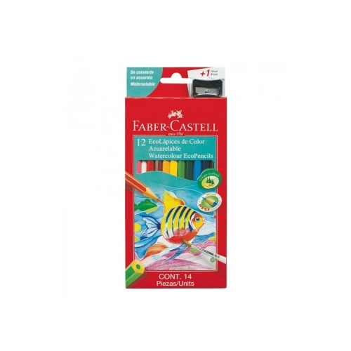 LAPICES DE COLORES FABER-CASTELL ECOLAPIZ ACUARELABLE x36 LARGO