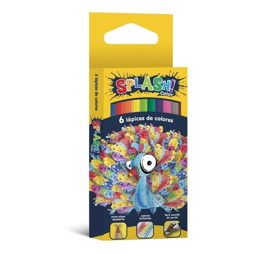 LAPICES DE COLORES FABER-CASTELL SPLASH x 6 CORTO