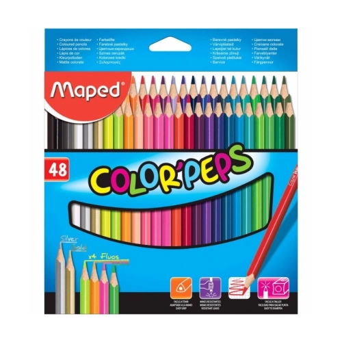 LAPICES DE COLORES MAPED x48 LARGO