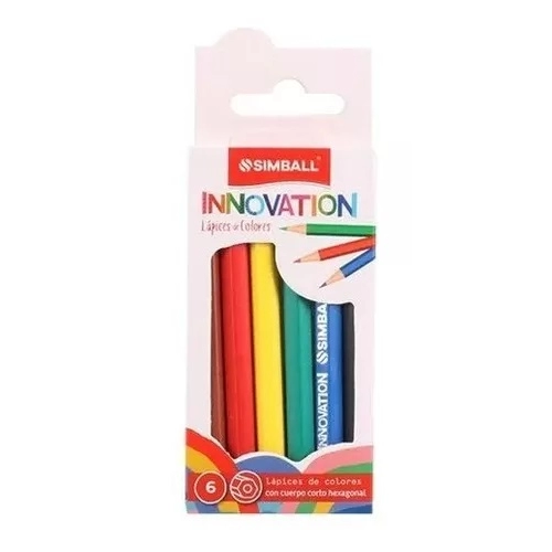 LAPICES DE COLORES SIMBALL INNOVATION x 6 CORTO