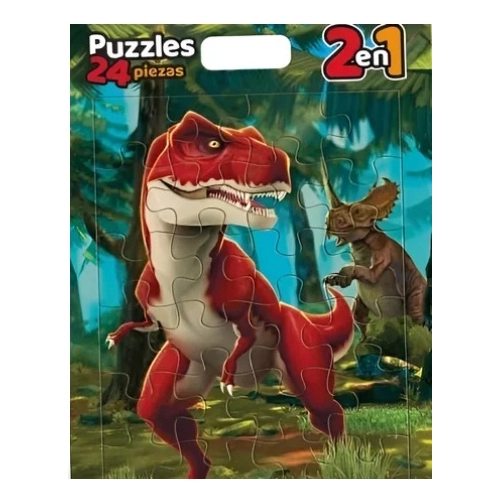 JUEGO CUBI PUZZLE X 24 DINO 2 EN 1