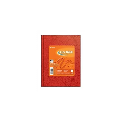 CUADERNO GLORIA FORRADO x42h. RAYADO TAPA DURA ROJO