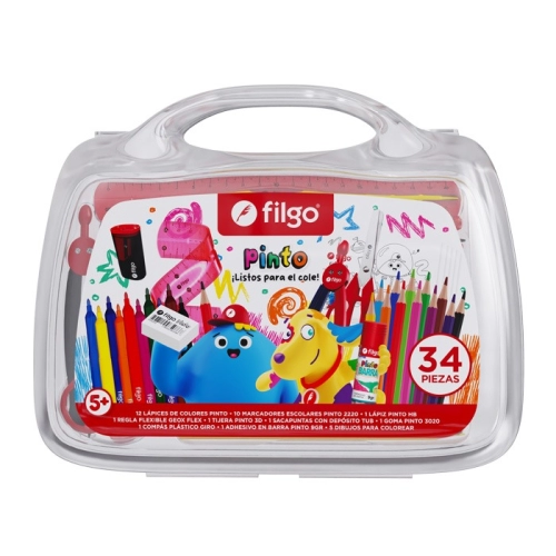 VALIJA FILGO PINTO ESTUCHE PLASTICO X34 PIEZAS